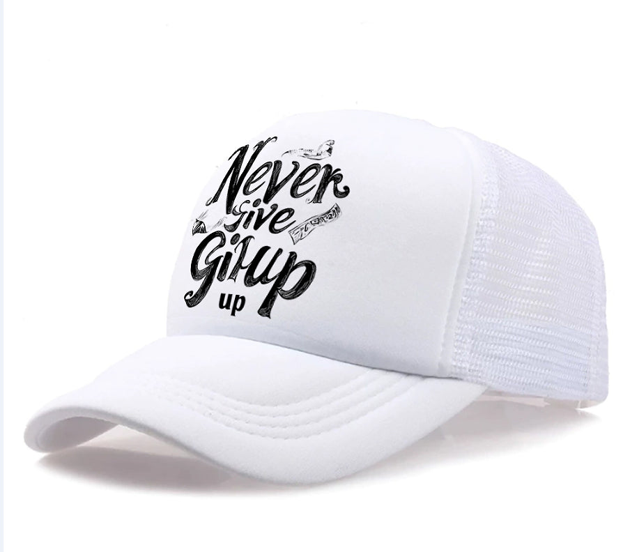 Never Give Up Baseball Cap Lightweight Mesh Comfort Fit