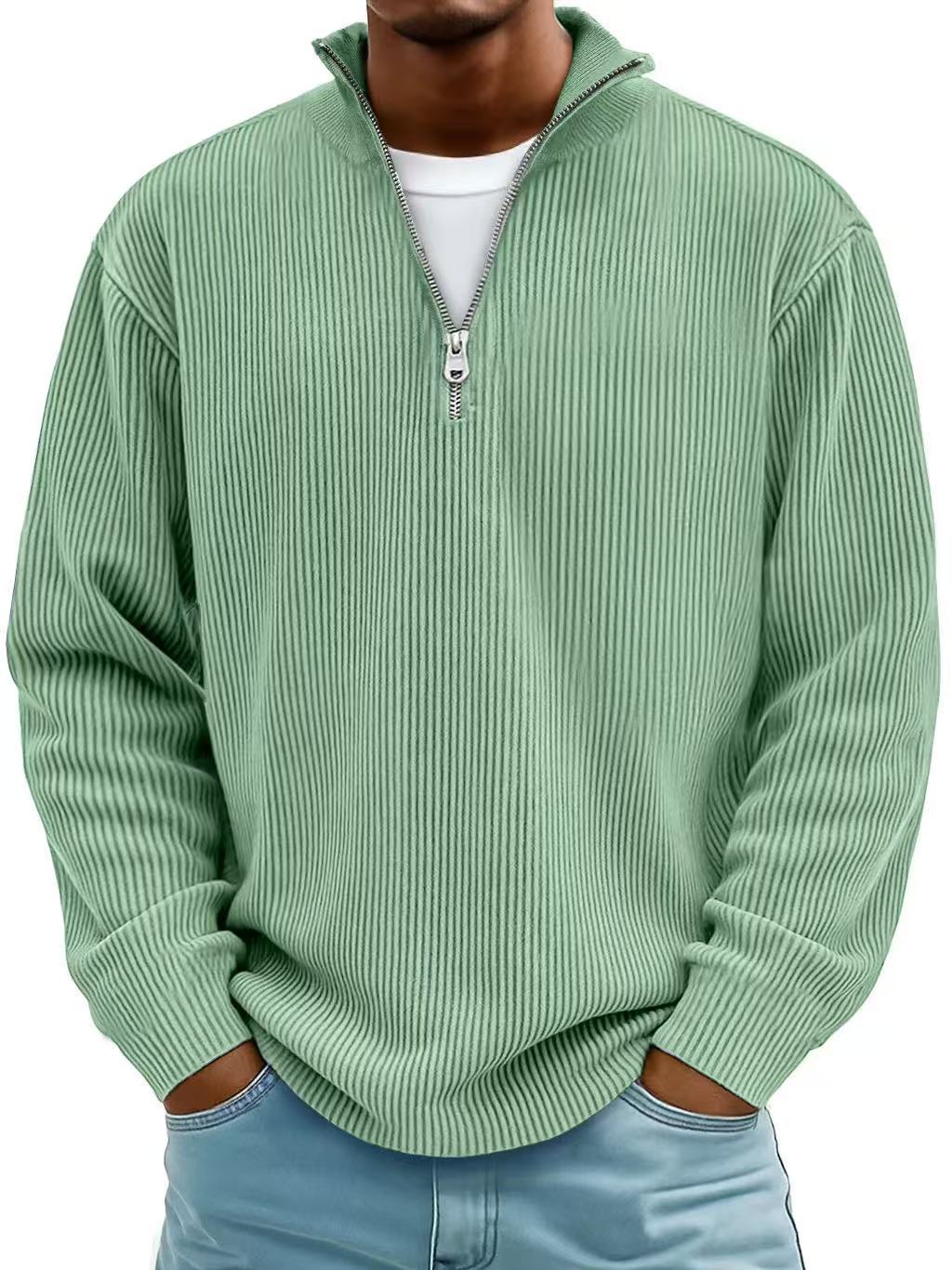 Corduroy Zipper Sweatshirt Men&