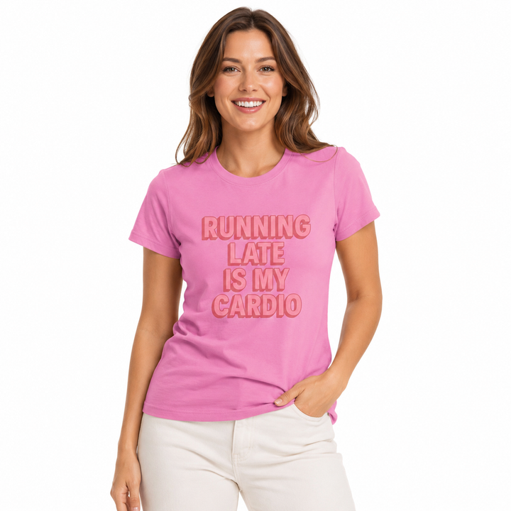 Softstyle running tee for women with humorous print, breathable cotton, and dependable stitching for regular use and gifting.