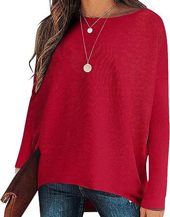 Women’s Batwing Sleeve Knitted Pullover – Stay Warm