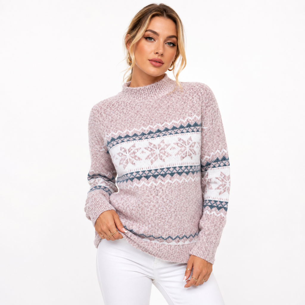 Christmas Sweater Women - Cozy Snowflake Knit