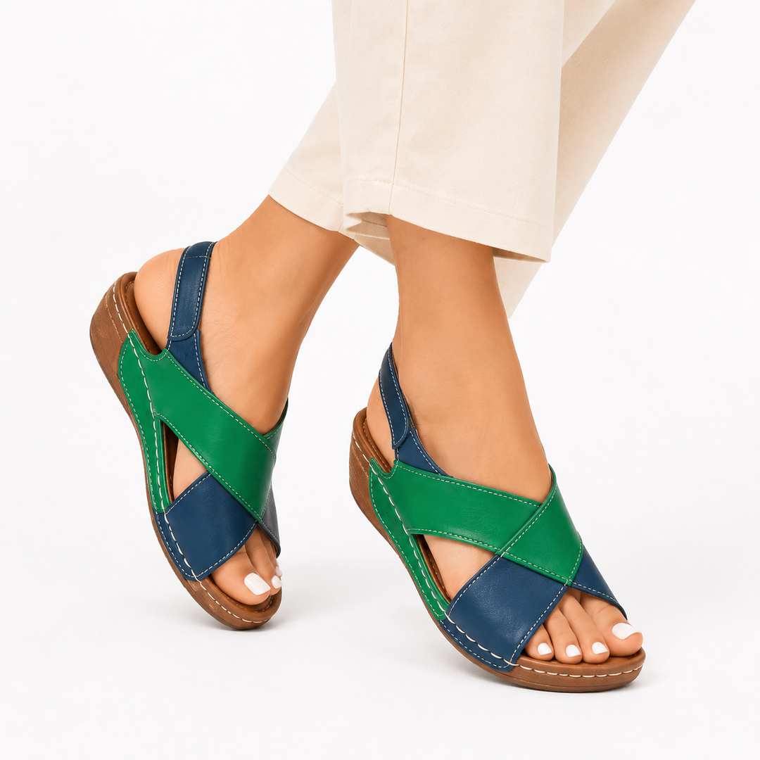 PU wedge sandals for women with lightweight everyday comfort