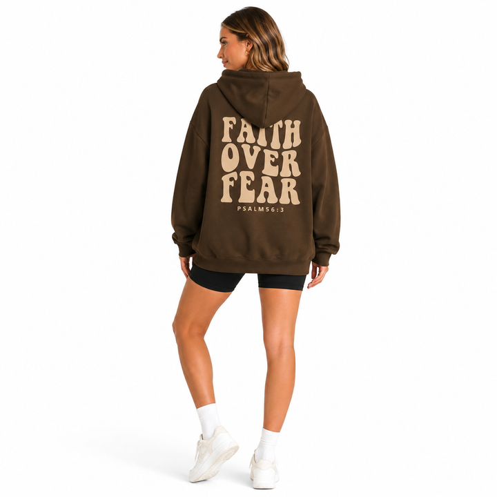 Faith over fear sweatshirt for women with basic style, slight stretch, relaxed shape, and clean everyday outfit appeal today.