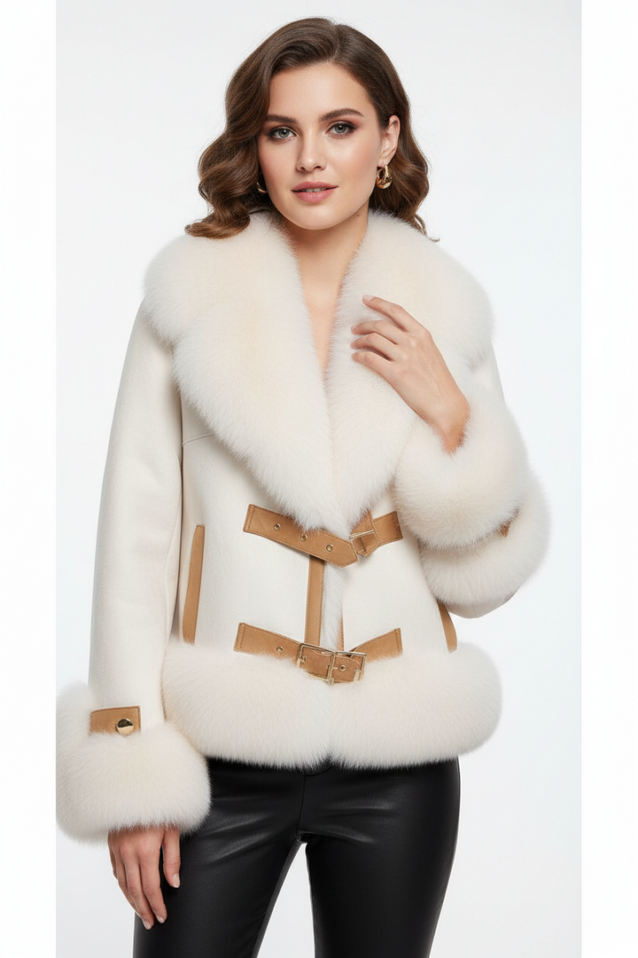 plush faux fur jacket pink close-up texture detail luxury hand feel