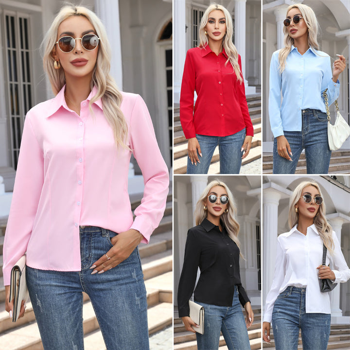 long sleeve women shirt stretch fabric street hipster look in red

