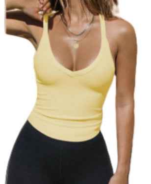 Ribbed V-Neck Yoga Top - Move with Comfort & Style