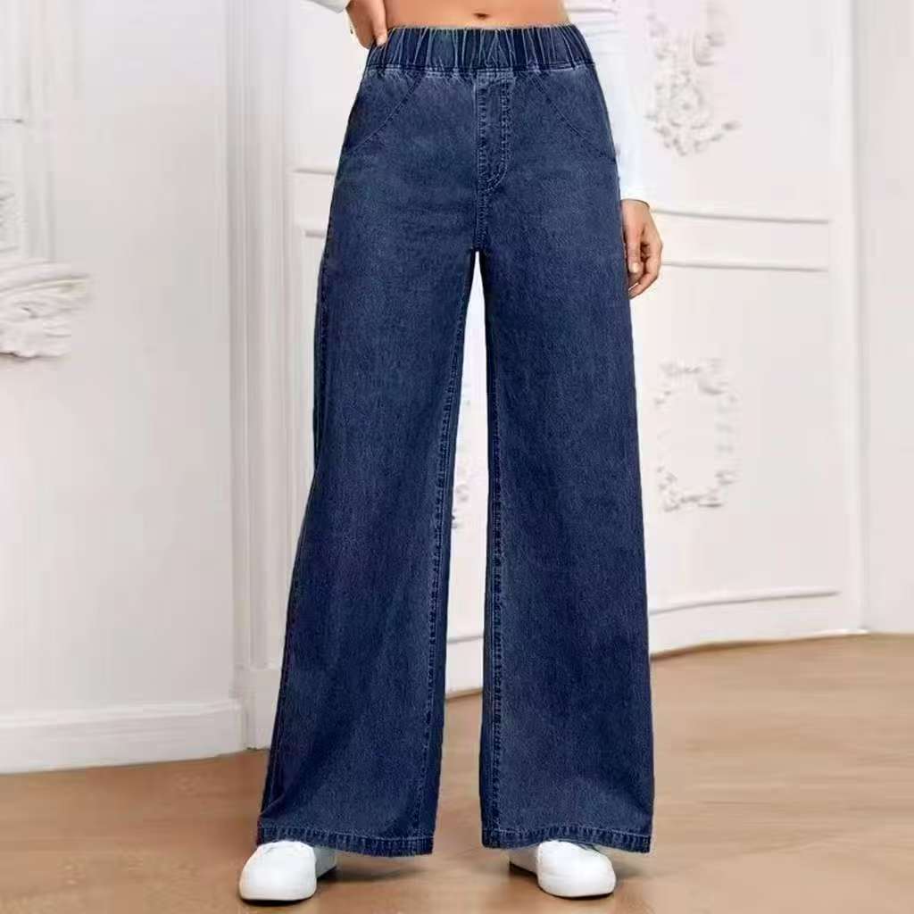 Women's Wide Leg Plus Size Jeans Clean Effortless Drape