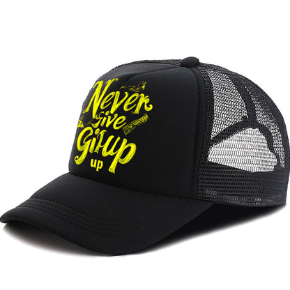 Never Give Up Baseball Cap Lightweight Mesh Comfort Fit