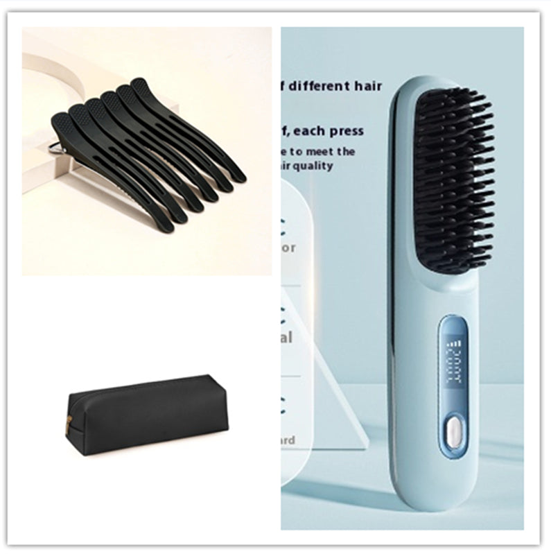 Cordless Hair Straightener Brush Fast Heat Styling Pro