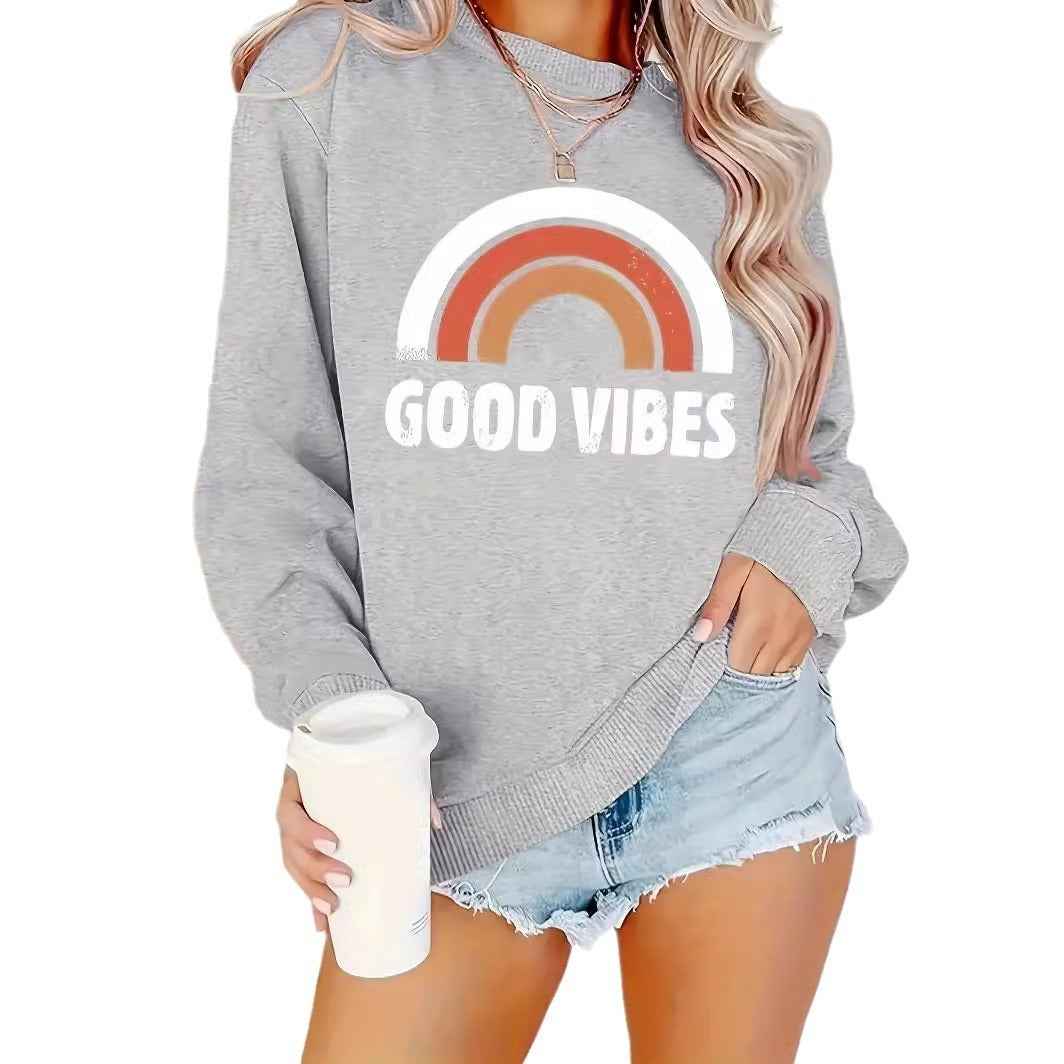 Woman Rainbow Letter Plus Size Sweater