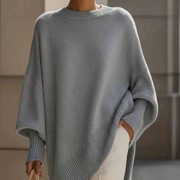 thick knit women pullover sweater soft polyester fabric casual fashion
