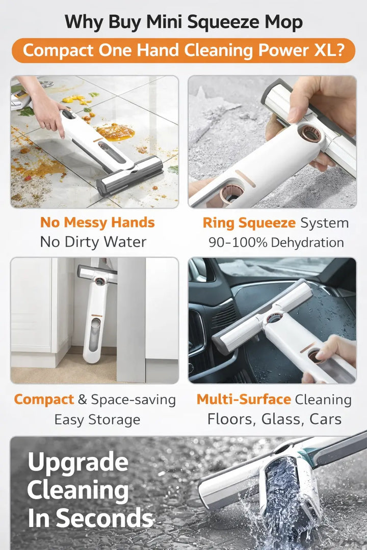 mini squeeze mop lightweight plastic handle grip