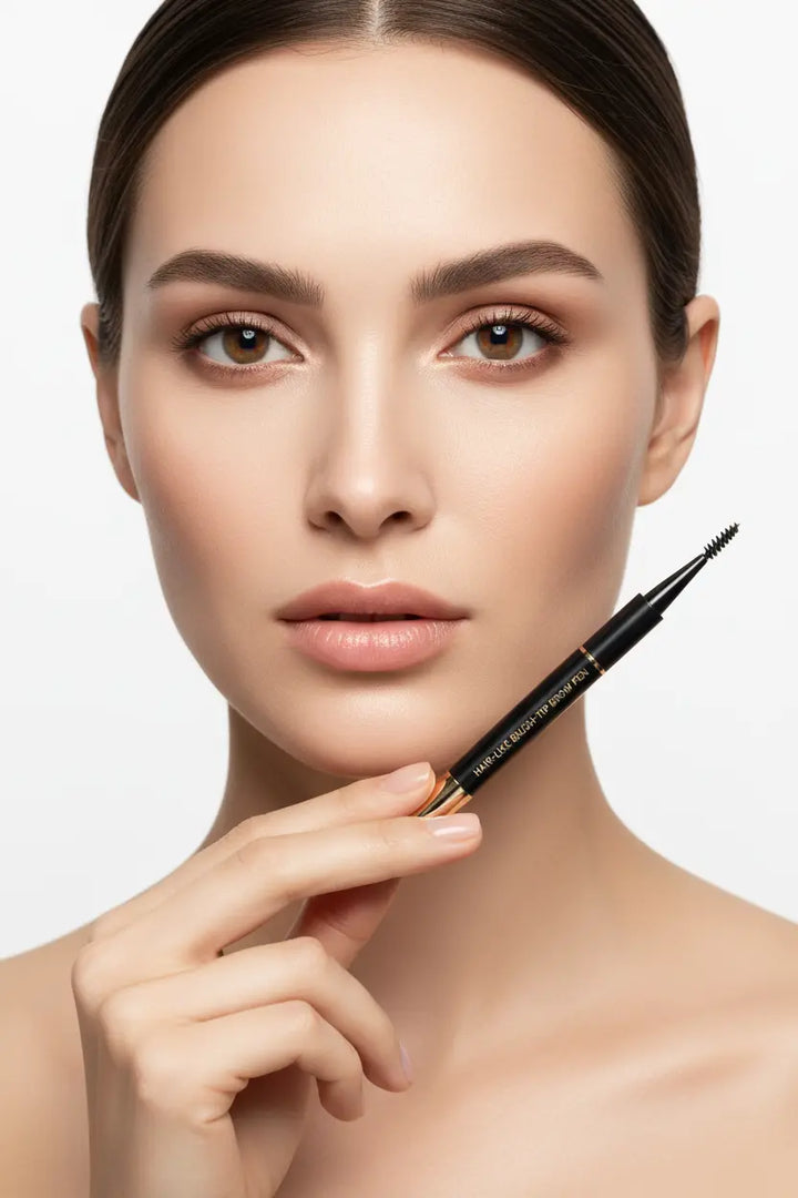 sweat proof brow pencil applied on clean skin