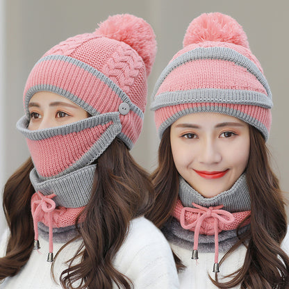 Winter Hat Set for Women - Warm 3pcs Knitted Style Look