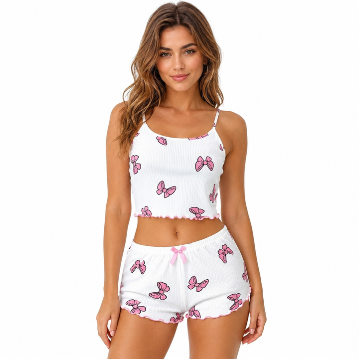 White bow-print women&