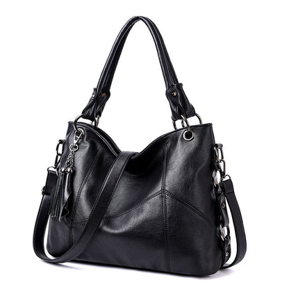 Black tassel crossbody bucket bag three carrying styles hands-free convenience