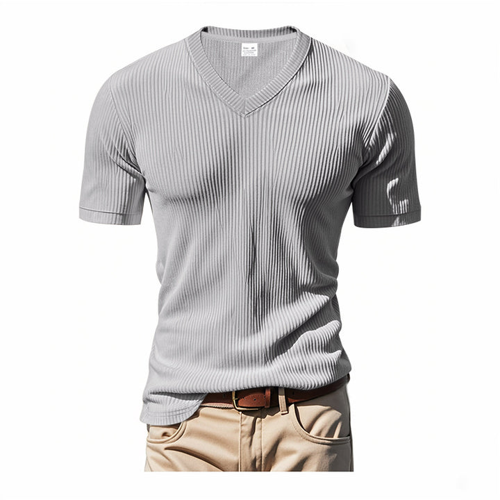 Loose Casual Men's V-Neck T-Shirt Relaxed Summer Fit
