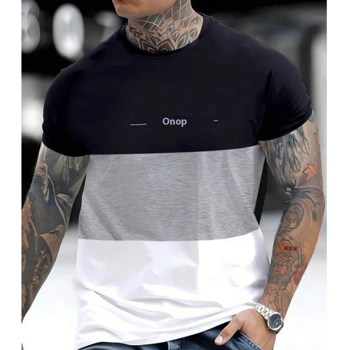 Men’s regular fit polyester tee with clean sporty look and soft drape