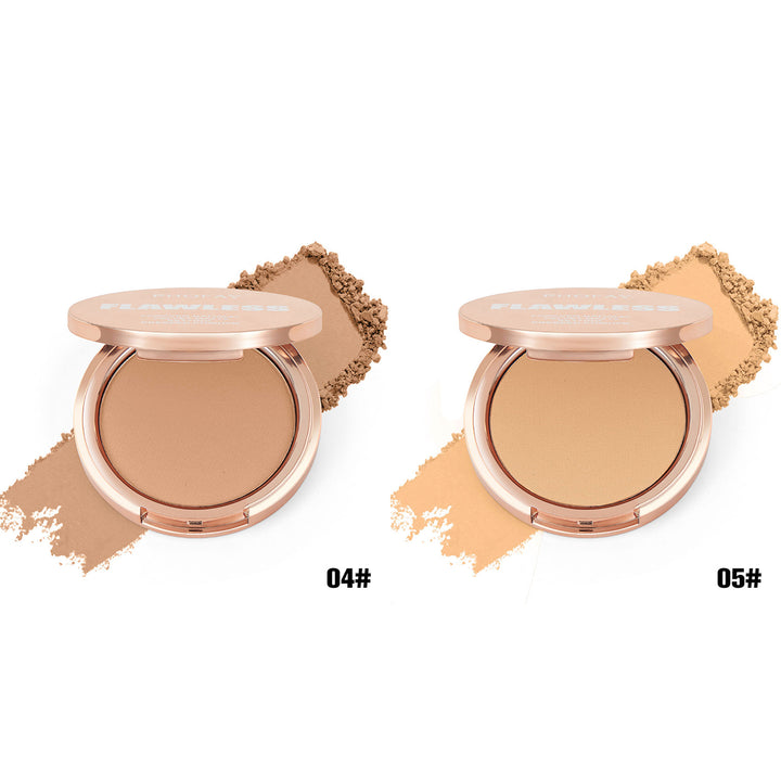 Two compact powders with rose gold casings on a white background
