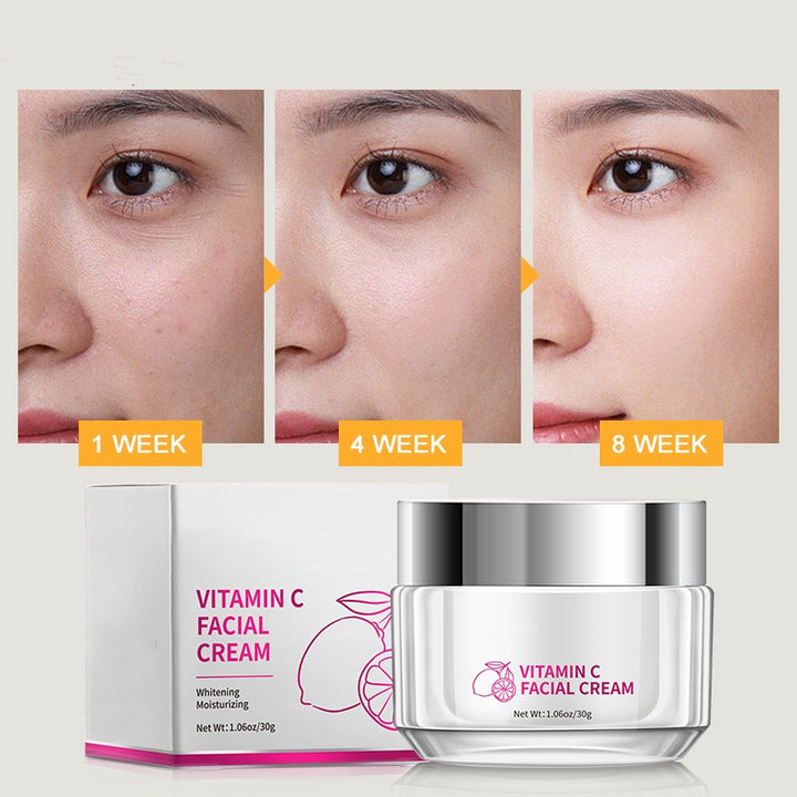 Vitamin C face cream in a 30g jar for universal skin types with compact packaging, product image 4 for size selection online.