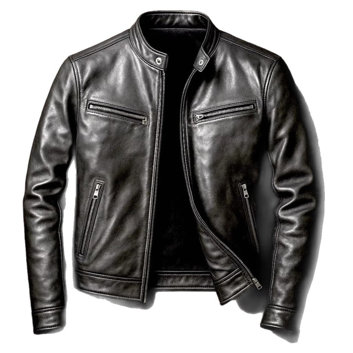 Men's PU Leather Motorcycle Jacket - Refined Urban Edge