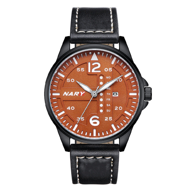 men quartz watch minimalist dial confident european man fashion look
