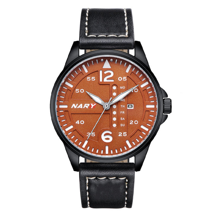 men quartz watch minimalist dial confident european man fashion look