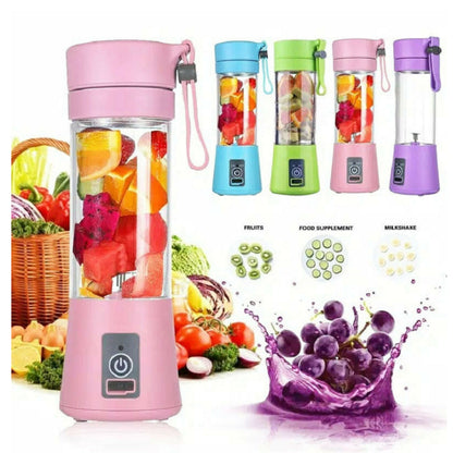 Portable blender 380ml personal juicer cup USB blender for smoothies for busy mornings, easy sip, and fast cleanup
