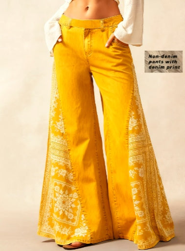 High waisted wide leg pants flattering pear-shaped figure