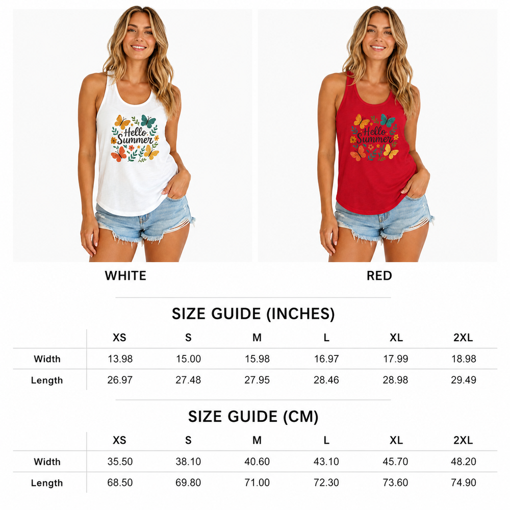 Women’s red racerback tank top for casual summer wear