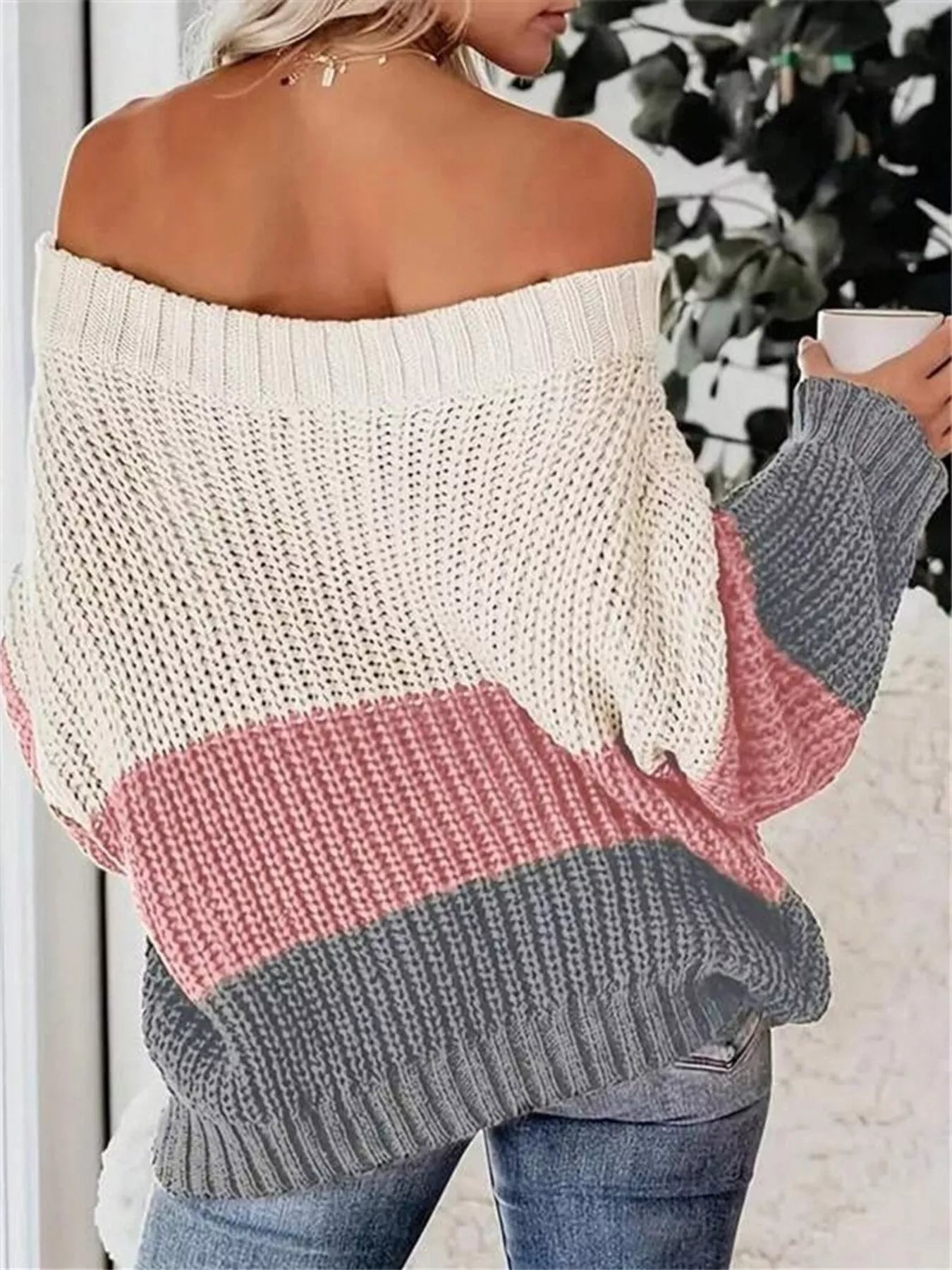 color block sweater women clean modern knit design