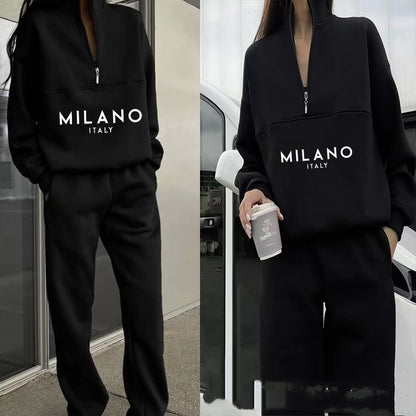 women's hoodie jogger set elastic waist adjustable drawstring