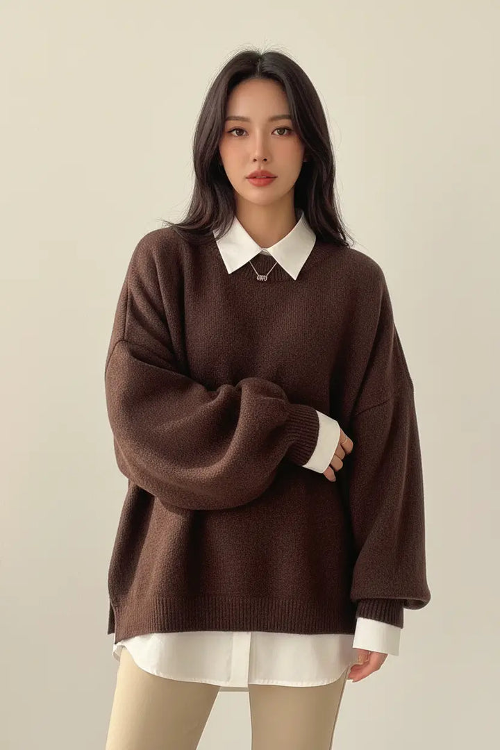 wool crewneck sweater close fabric weave texture context