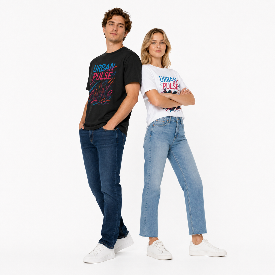 Soft cotton shirt with classic crew neck and relaxed unisex fit