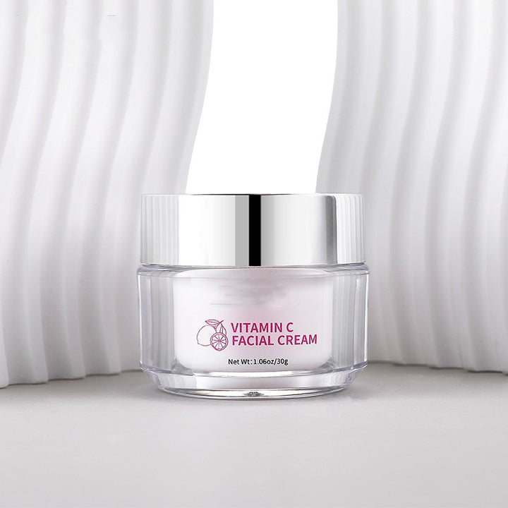 Vitamin C face cream in a 30g jar for universal skin types with compact packaging, product image 6 for size selection online.