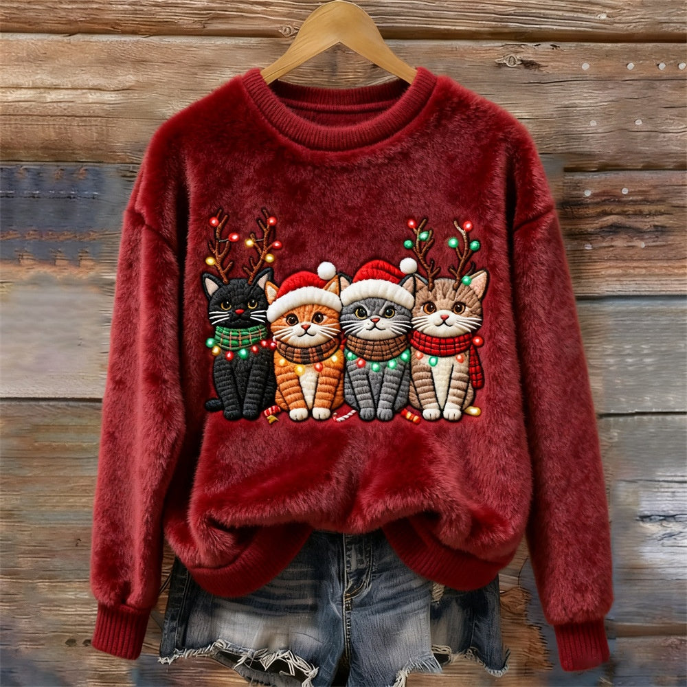 Women's Flannel Hoodie - Cozy 3D Christmas Pullover Top
