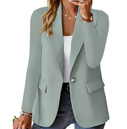 Women’s Commuter Lapel Button Jacket – Sleek Fit