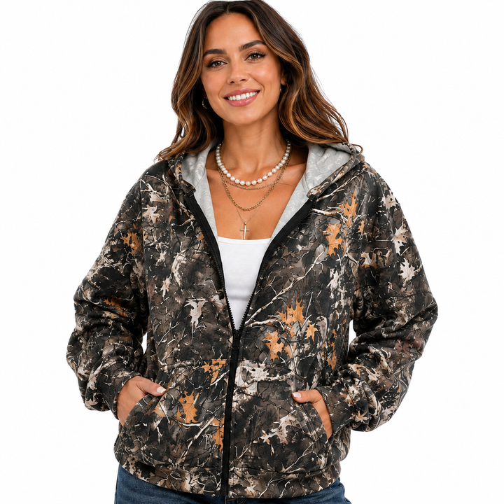 Printed vintage hoodie women can wear with leggings, cargo pants, or denim for travel and relaxed weekend outfits.