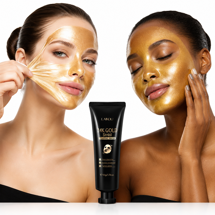 Peel off facial mask gold snail care set for home spa use, glow routine, and practical beauty gift presentation online shops!