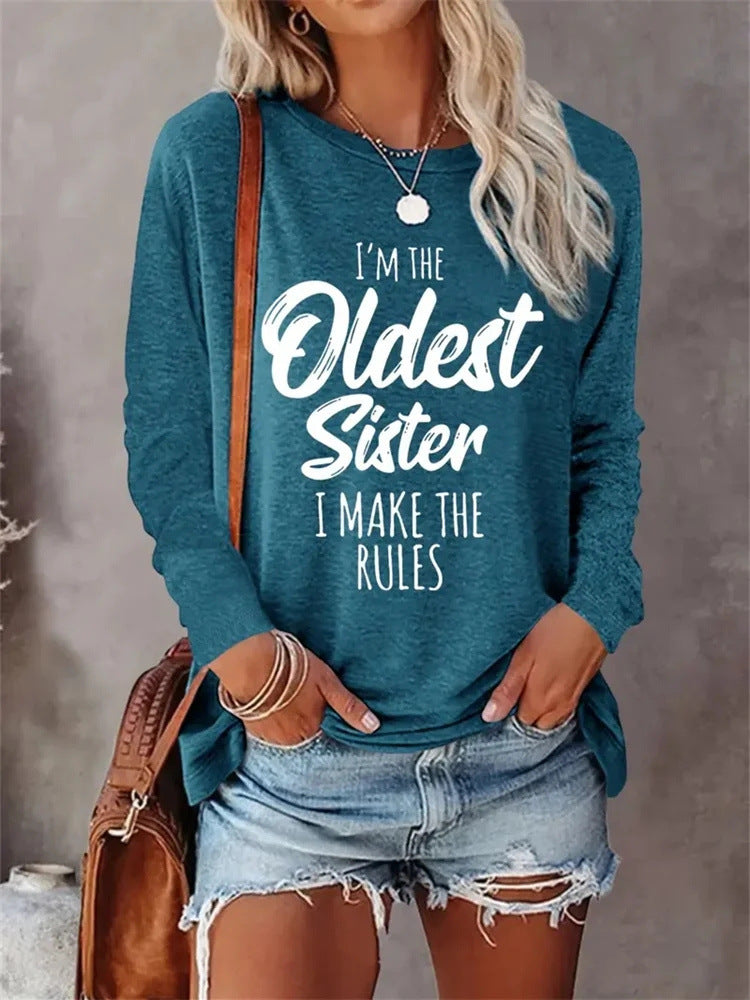 Women’s Retro 3D Print Long Sleeve T-Shirt Street Style