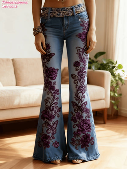 Womens Flared Jeans - Geometric Flare, Legs Look Longer