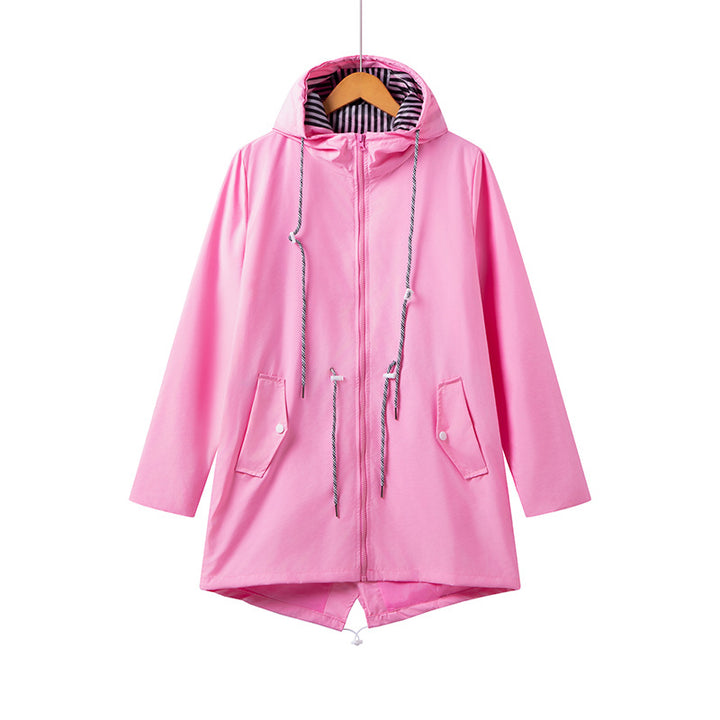 thin hooded windbreaker pink lifestyle running photo
