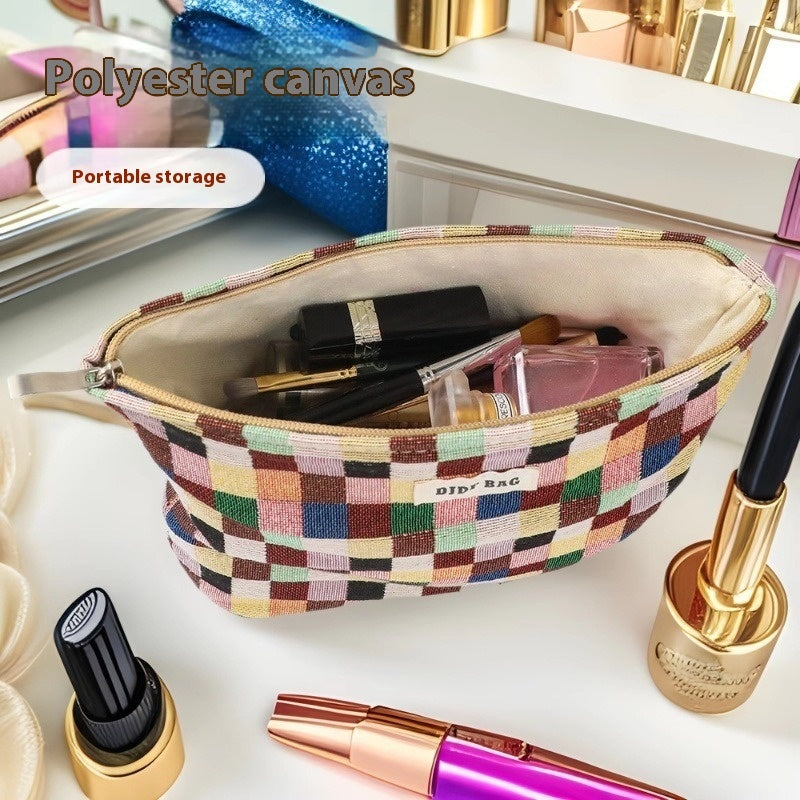 Plaid Travel Cosmetic Bag – Chic Storage On-the-Go
