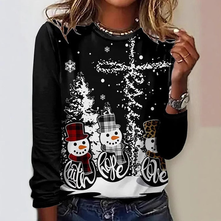 Women’s Retro 3D Print Long Sleeve T-Shirt soft fabric graphic shirt retro aesthetic