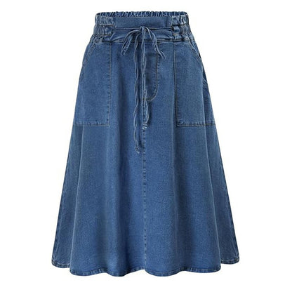 cotton denim skirt texture detail lightweight look