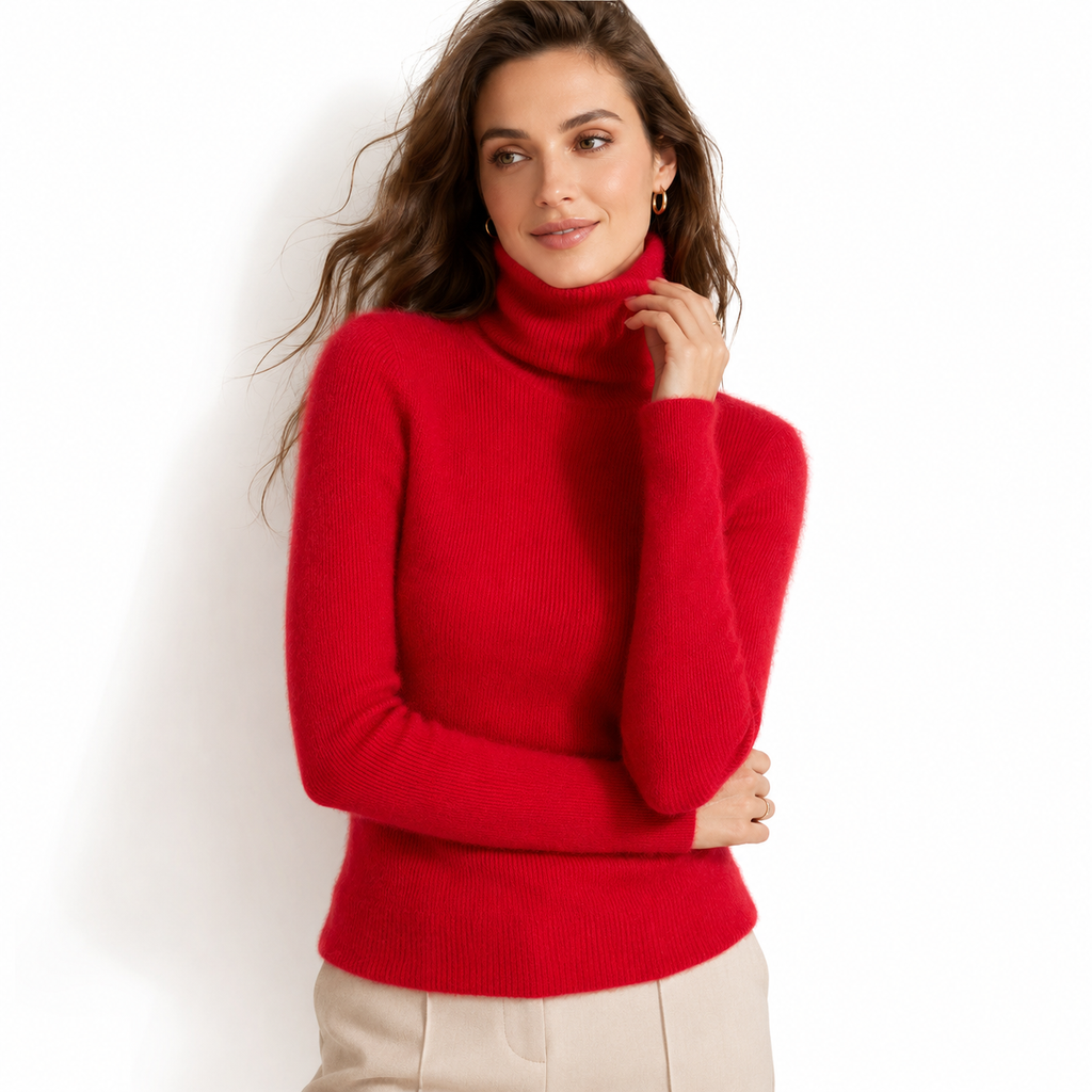 Wool Pullover Women Slim Fit Warm Layering Top for S-XL