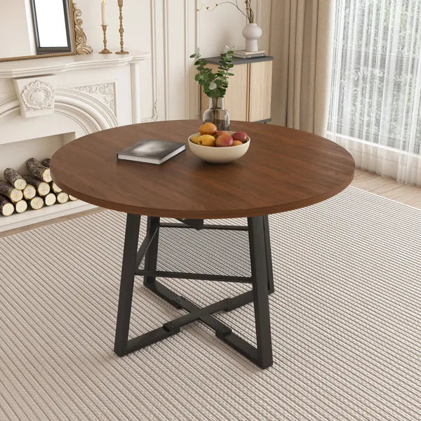 Modern dining table metal frame stability design detail