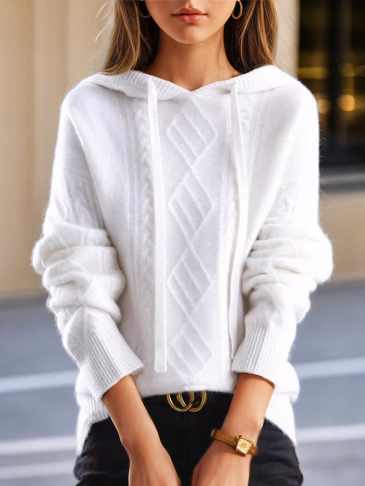 Knitted Jacquard Sweater Women - Refined Winter Knit Wear