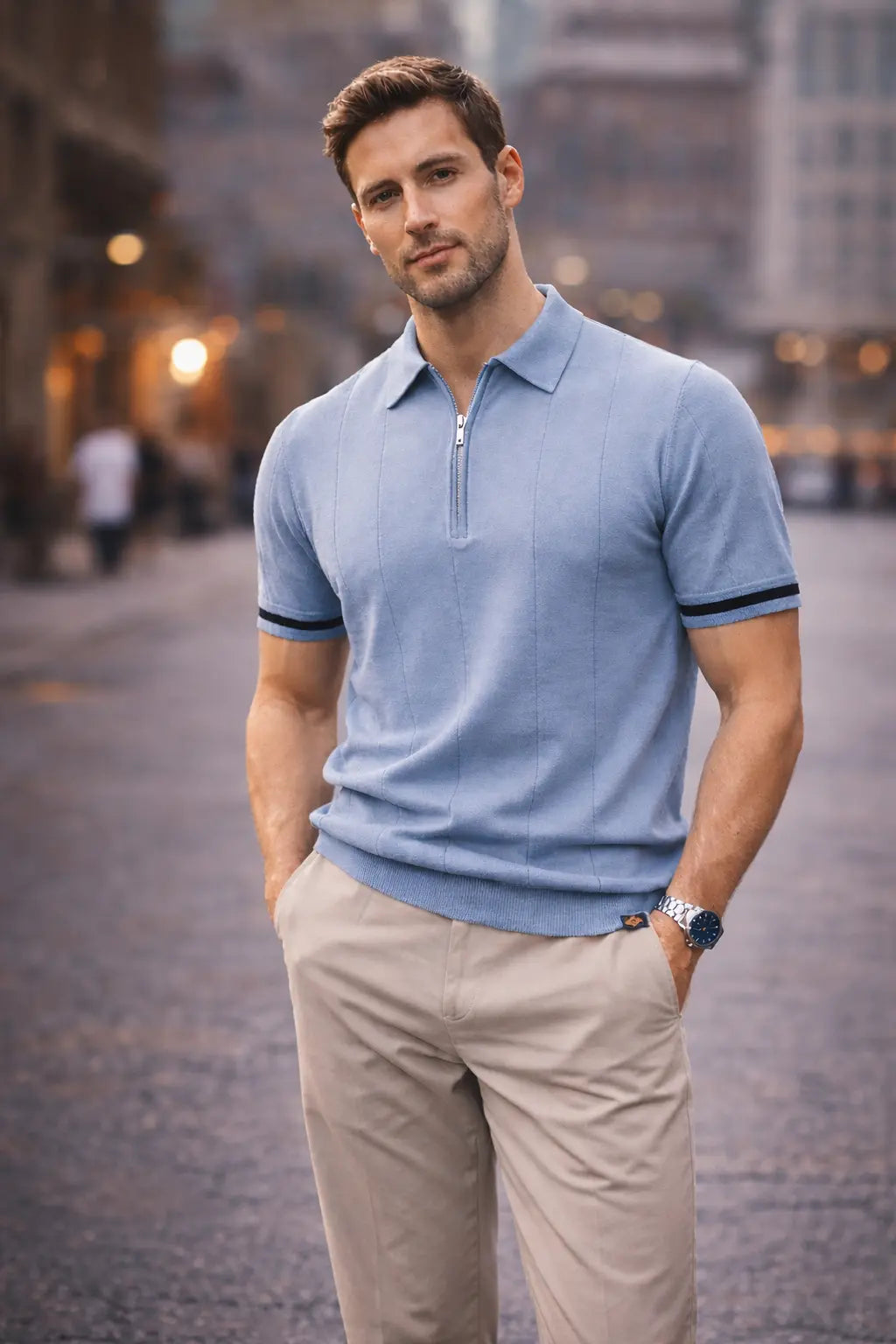 Men's Business Casual Short Sleeve Shirt Clean Fit