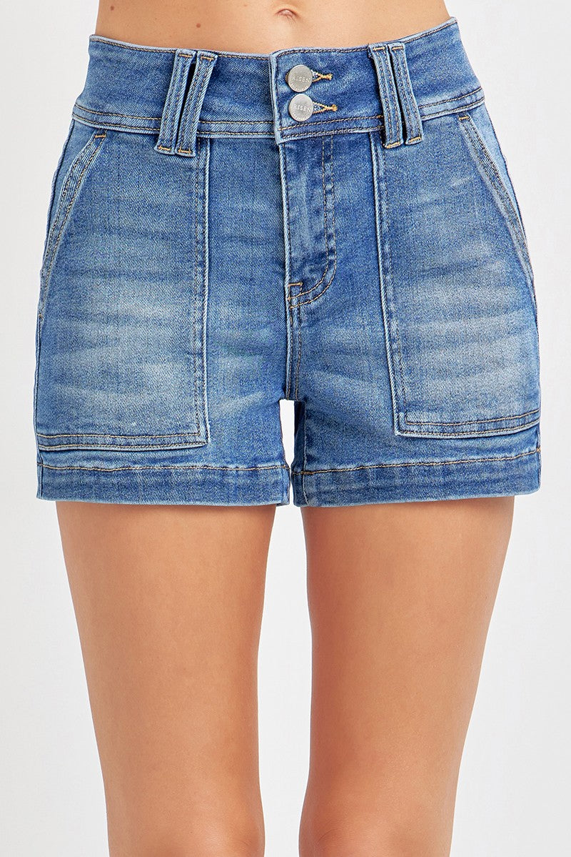 full size high rise shorts hip and thigh relaxed comfortable fit